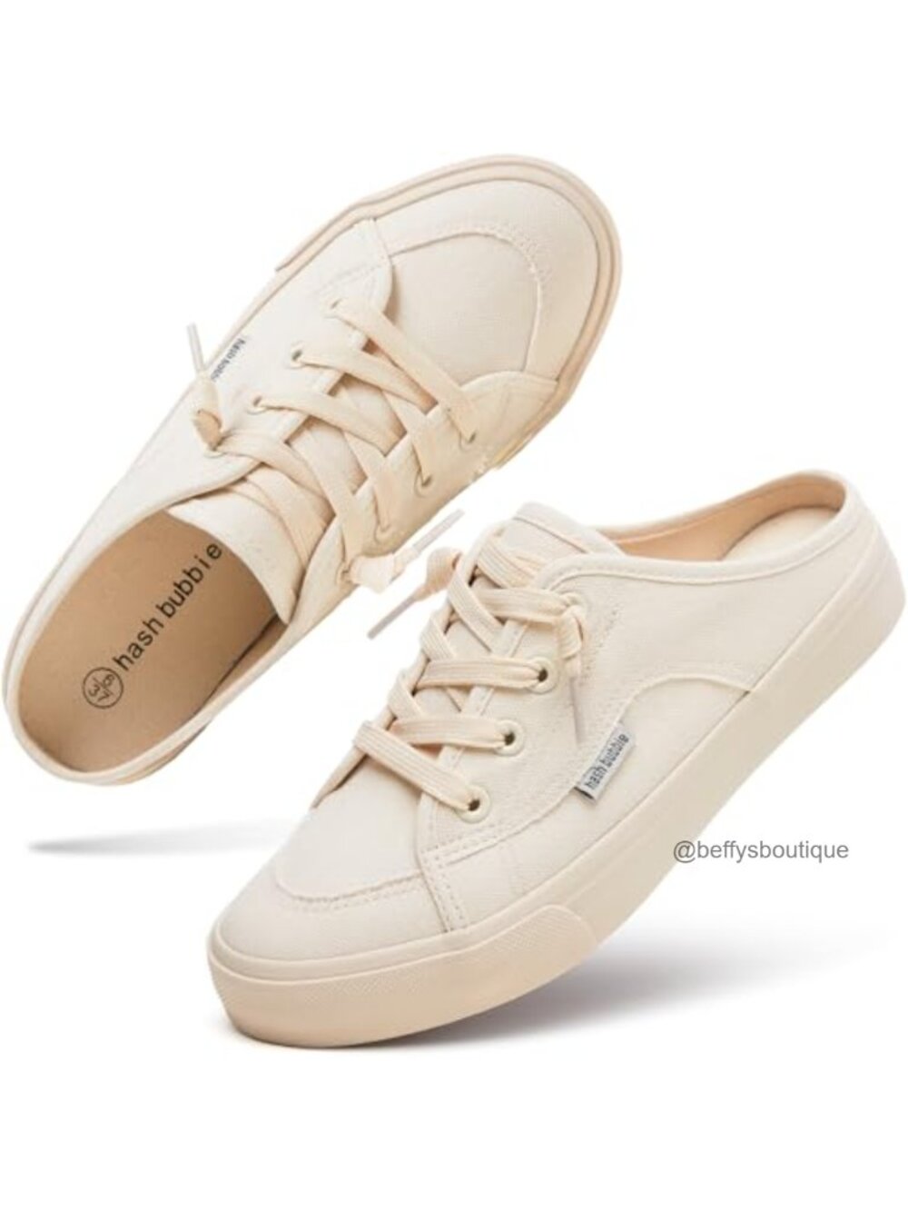 Women's Canvas Mules Slip On Sneakers Memory Foam Insole Comfortable